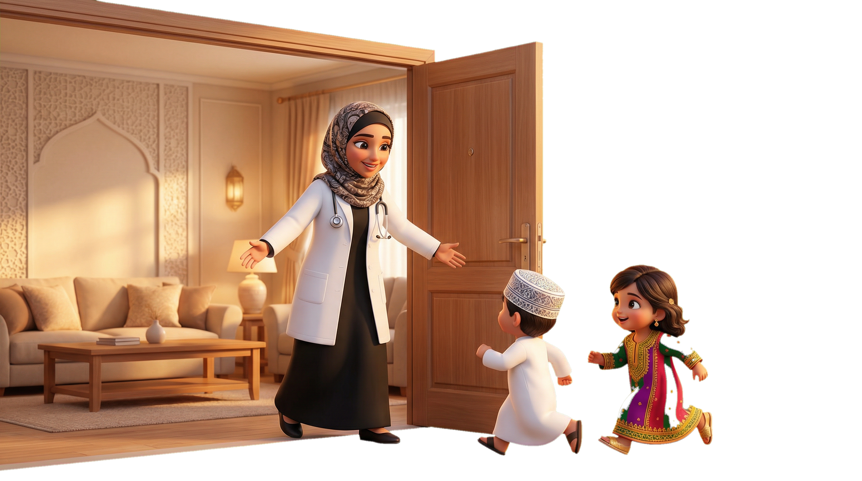 Omani doctor with family